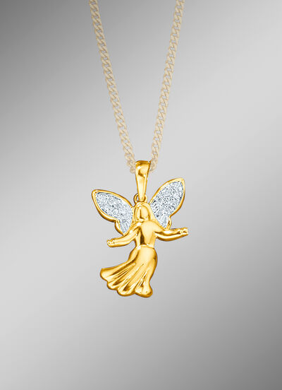 Engel-kettinghanger met diamanten 