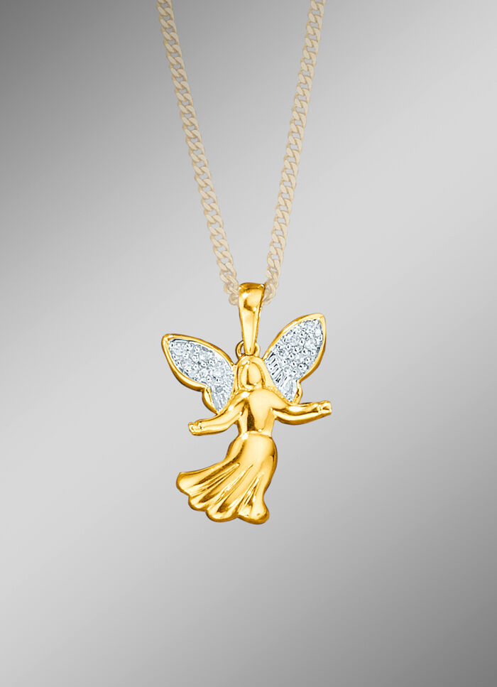 Engel-kettinghanger met diamanten 