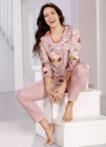 Laurina pyjama met V-hals en inkjetprint 