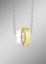 Bicolor hanger met synthetische zirkonia 