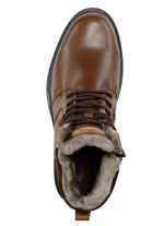 Veterlaarzen met voering van echt lamsleer BRUIN