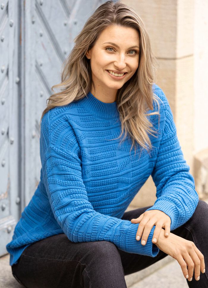 Trui met gemengde textuur 