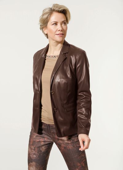 Blazer van imitatie nappaleer 