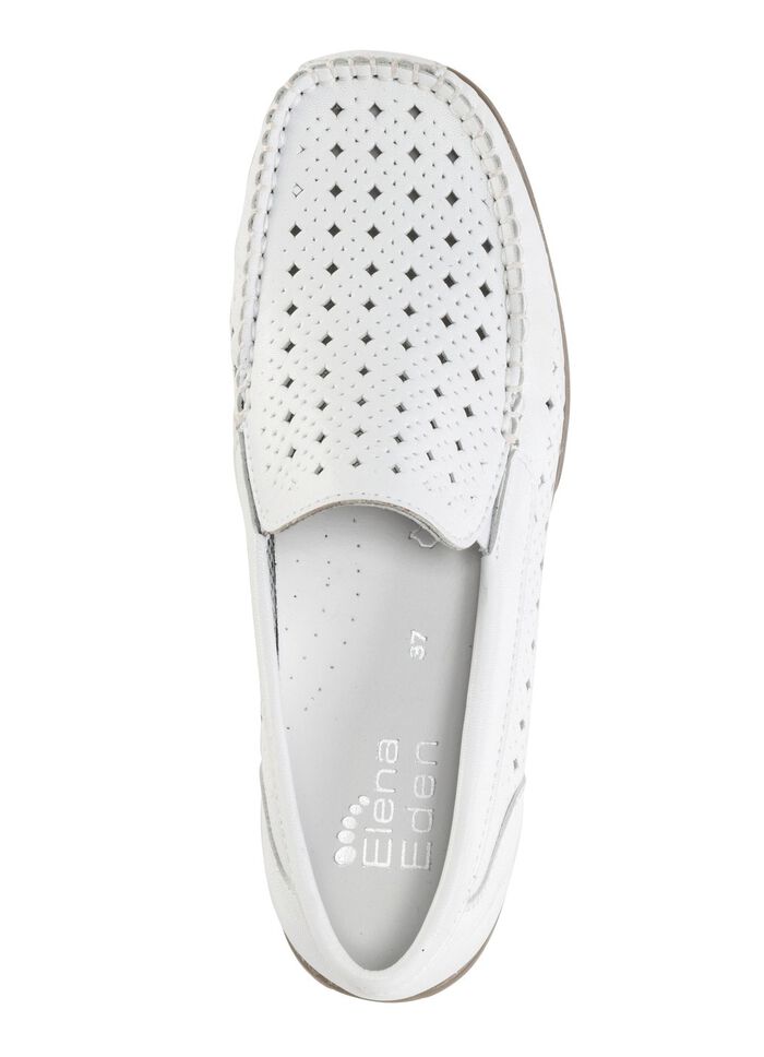 ELENA EDEN, zomerpantoffels voor dames, breedte H, met uitneembaar voetbed WIT