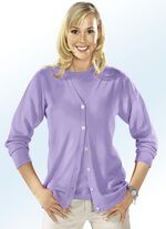 Gebreid twinset in fijne tricot met scheerwol 