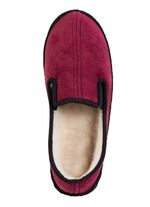 Ademende velours pantoffels BORDEAUXROOD-ZWART