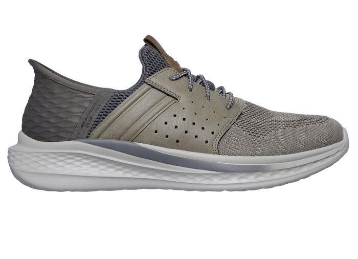 SKECHERS pantoffels met voorgevormde instaphielplaat TAUPE-GRIJS