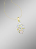Hanger met diamanten in een bloemmotief 